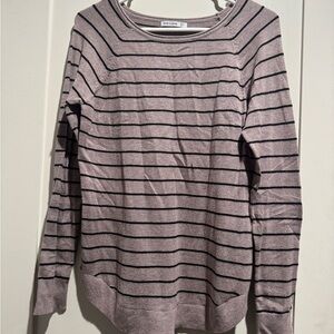 Pink Clover Striped Sweater - Pink and Black